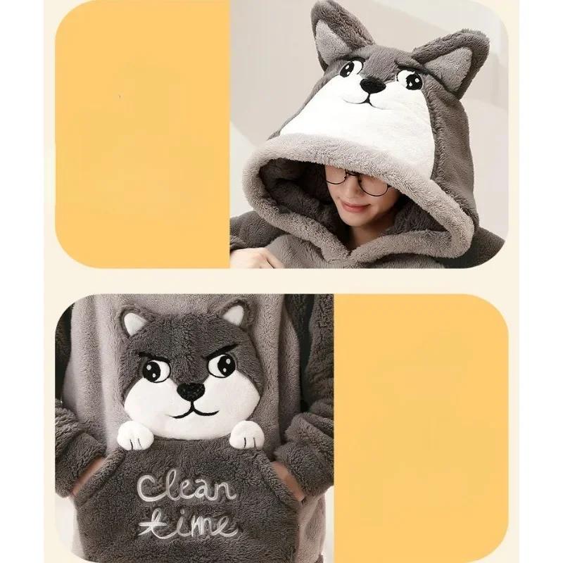 Herbst Winter Homewear Coral Fleece Herren Pyjamas Dickes Fell Flanell Cartoon Männliche Loungewear Sets Plus-Size Loungewear Anzug Pyjamas
