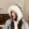 Women's Autumn and Winter Fashion Knitted Hat Warmth Protects Ears and Colds To Show Their Faces Small Wool Hat Big Head Surround Lei Feng Hat