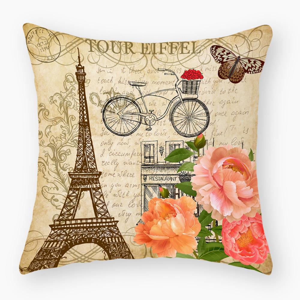 Printed Pillowcase Home Sofa Decorative Cushion Cover Creative Printed Waist Pillowcase