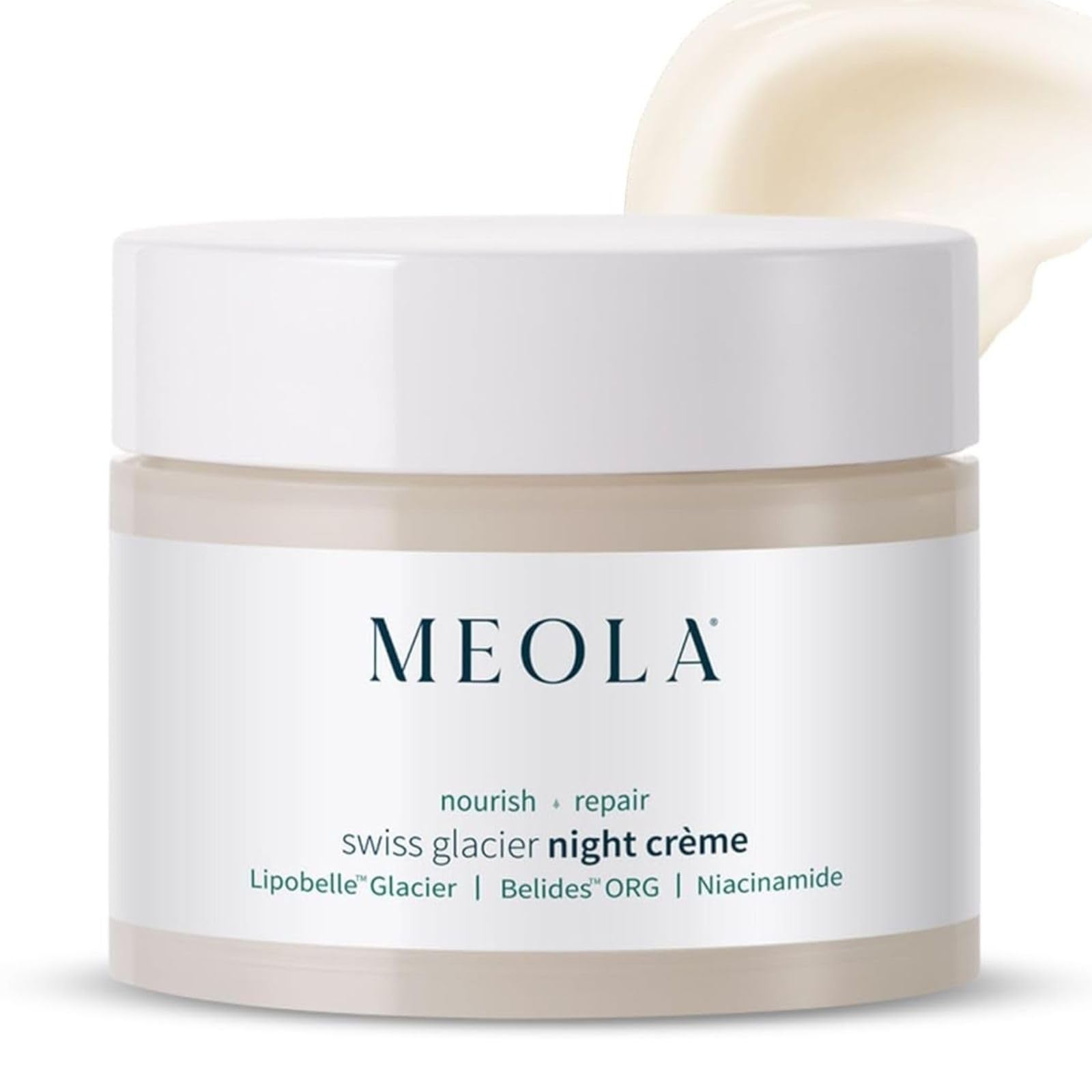 Meola Intense Nourishing Night Cream for Women 50g | With Swiss Glacier, Niacinamide, Shea Butter & Daisy Extract | Skin Barrier Repair, Deep Hydra