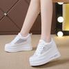 Inner heightening women's shoes 8CM heightening small white shoes women's summer mesh breathable thick sole 2024 summer single shoes casual