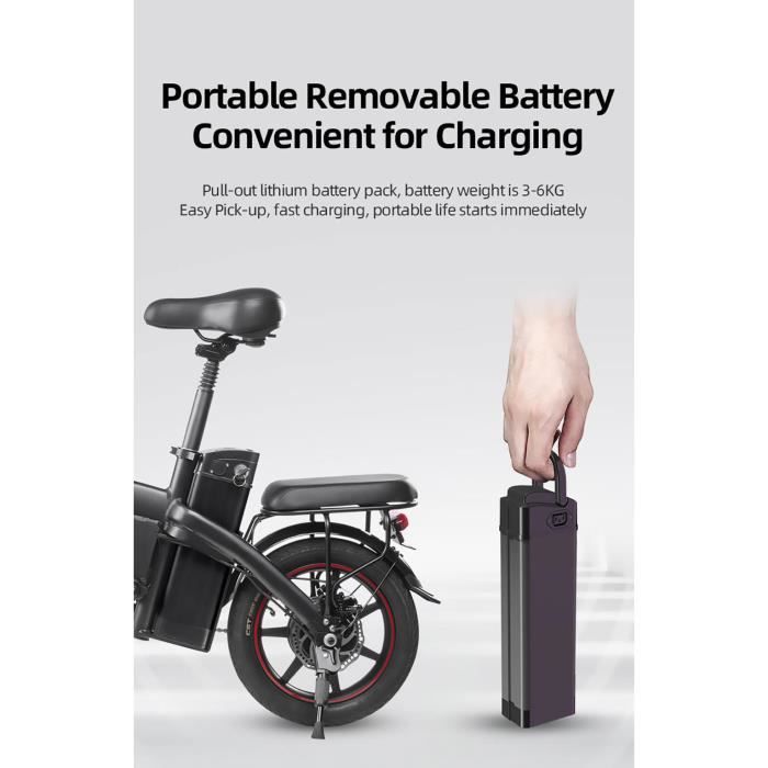 Vélo Électrique DYU A5 - 350W Moteur - 25km/h - 36V 7.5Ah - 70km Max Range