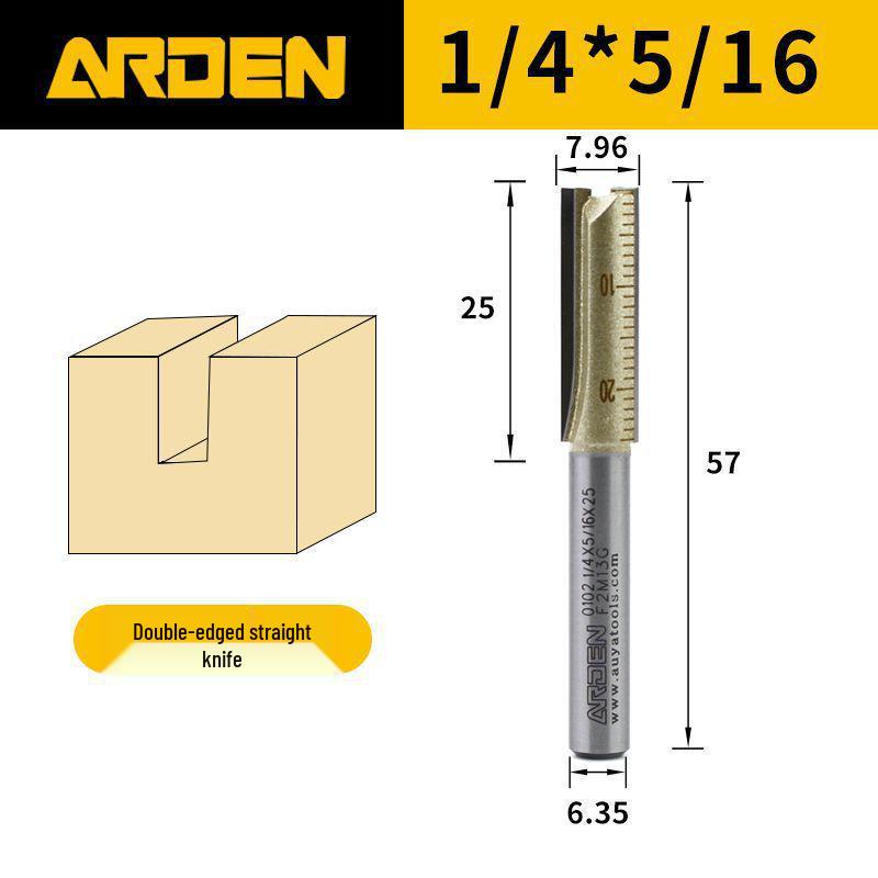 Yaden Blade Metric Fixed Blade Milling Cutter Trimmer - Small Router Slotting Cutter 1/4" for Woodworking & Stock Removal