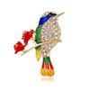 Cute Animal Imitation Bird Brooch Shiny Crystal Metal Sparrow Pigeon Pin Men's and Women's Daily Party Pins Jewelry Gifts