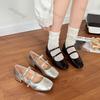 Women Chunky Heel Shoes Spring New Buckle Strap Heels Women Square Toe Mary Jane Shoes Ladies Shallow Dress Pumps Lolita Shoes