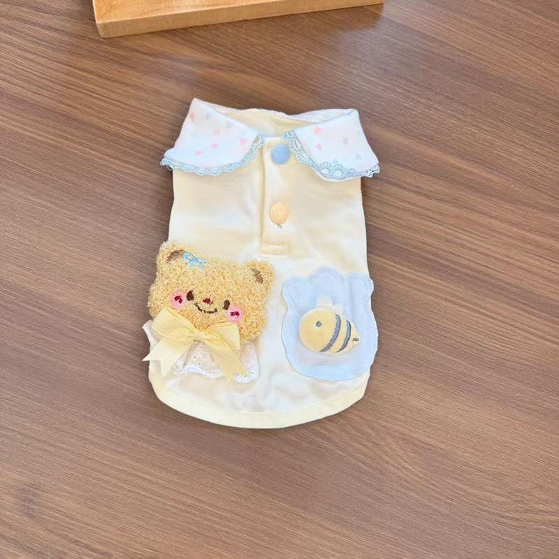 

Одежда для питомцев мультяшная милая собака собака кошка летний жилет чем медведь Йоркшир прохладная удобная одежда XL chest 50 back 40 about 10-6.5 kg синий