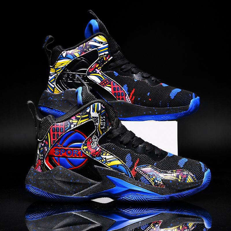 Boys shoes sneakers 2025 new children's basketball shoes medium and large children's non-slip running shoes youth sneakers students