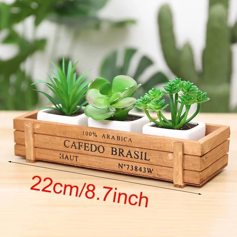 Vaso per Piante da Giardino Retrò Scatola di Legno Vintage per Oggetti Vari Cancelleria Portapenne Vasi per Succulente Decorazione per Casa Balcone