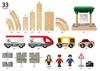 BRIO WORLD Rail & Road Travel Set [33-Piece Set] for Ages 3+ (Wooden Train with Rails) 33209