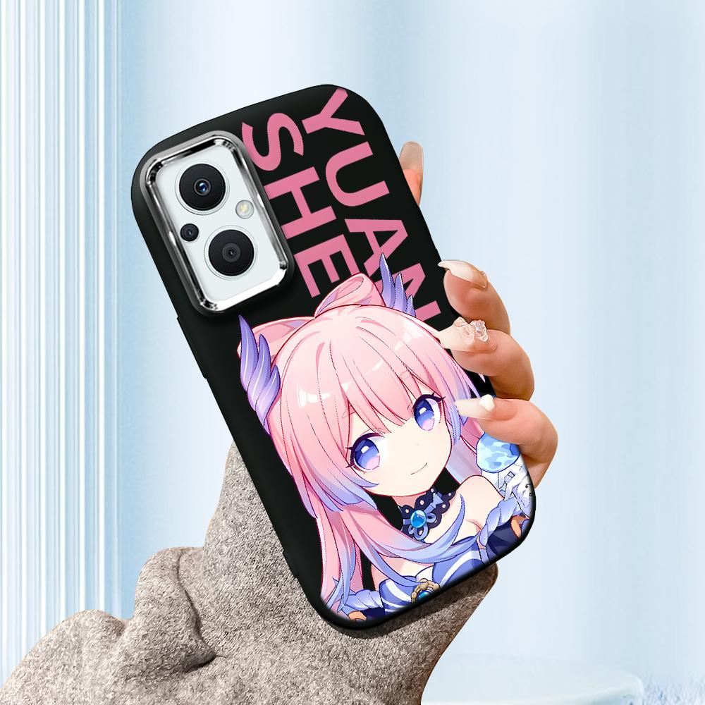 Für Vivo V23 V25 V27 V29 V30 Y27S Y28 Y33S Y36 Infinix Hot30I Hot40 Tecno Spark20 Cartoon Schwarze Katze Silberner Rand Weiche Flüssigsilikon Schutzhülle