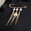 Pearls Tassels Brooch With Sunflower And Smiling Face Creative Fashion Statement Lapel Pin Accessory