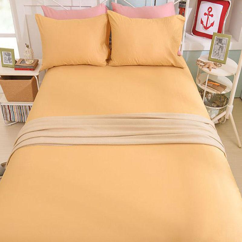 100% Cotton Solid Color Fitted Sheet Pure Cotton Skin Friendly Mattress Cover With Elastic Band 1 Pcs Queen King Bed Decoration