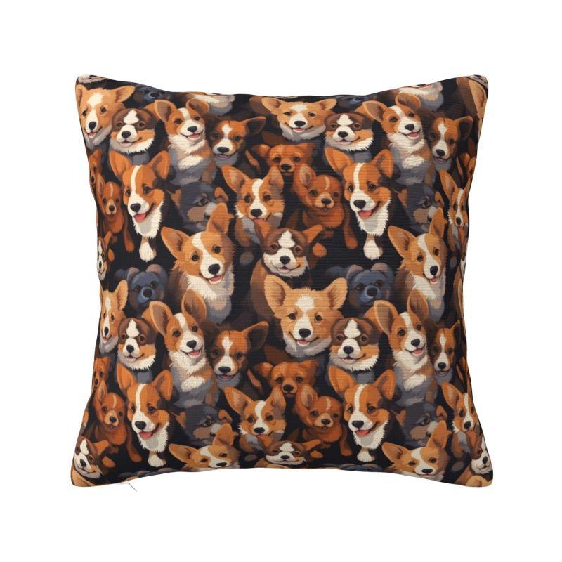 Cute Pet Dog Corgi Throw Pillow Case Cm Decor Home Cushion Cover Soft Polyester Pillowcase Doublesided Printing