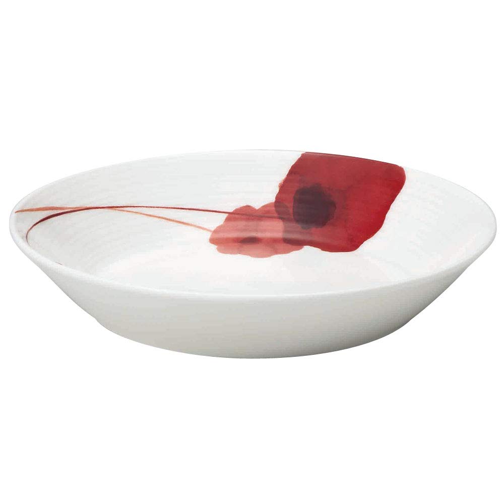 

NARUMI Spring Field Plate, 15cm, Red, Anemone Design, Cute Deep Dish, Microwaveable, Dishwasher Safe, Made in Japan, 52214-5921