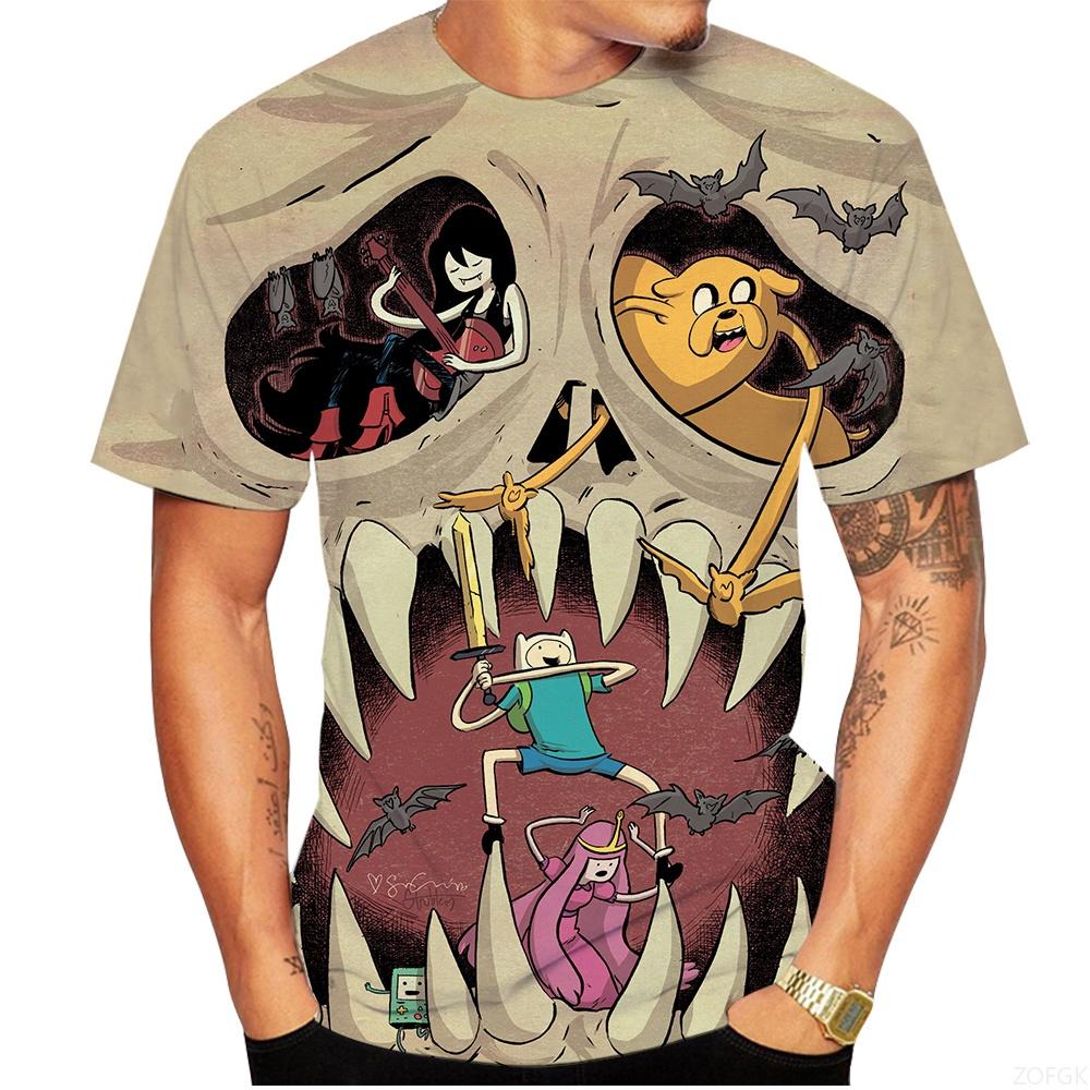 Summer Popular Style Men and Women Fashion T-shirt 3D Anime Adventure Time Digital Printing Short Sleeve