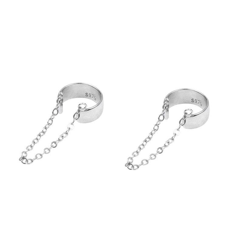 

Ретро-клипса в стиле Гонконга для женщин, холодный стиль, ретро-стиль, без сережек для пирсинга ушей, цепочка, клипса для ушной косточки, модная