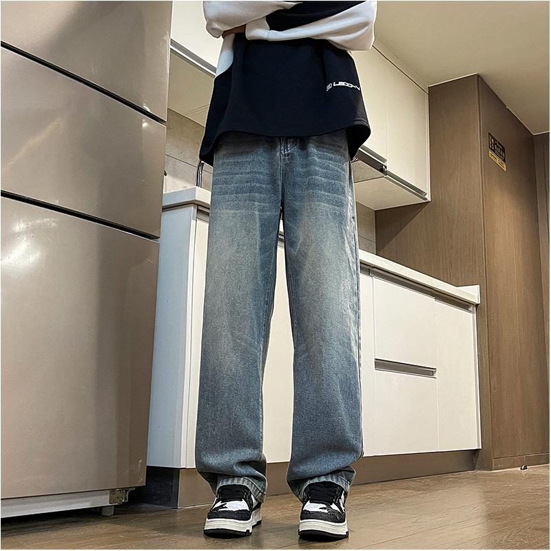 

Yadu Four Seasons Loose Straight Leg Denim Jeans - Retro Hong Kong Style Unisex Casual Pants 526 3XL