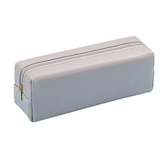 Penneetui Faux Skinn Blyantveske Organizer Liten Glidelås Pennepose Multifunksjonell Kosmetikkveske for Arbeid Reise