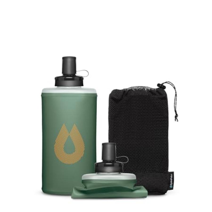 

Hydrk PackFlask 500ml/750ml Harness Mounted Water Bottle for Hiking Backpacking - Ultra-Light Collapsible Softflask in Black wi United States