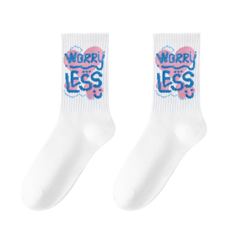 Tide Socks Stockings Sports Socks In Student Basketball Socks Black And White Men'S Medium Socks