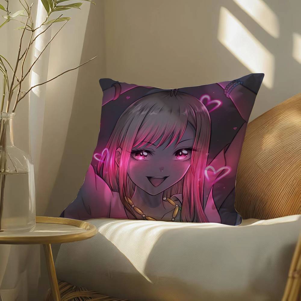 My Dress-Up Darling Marin Kitagawa Pillow Case Silky Elegant Comfort Sofa Bed  Invisible Zipper Beach Pillowcase