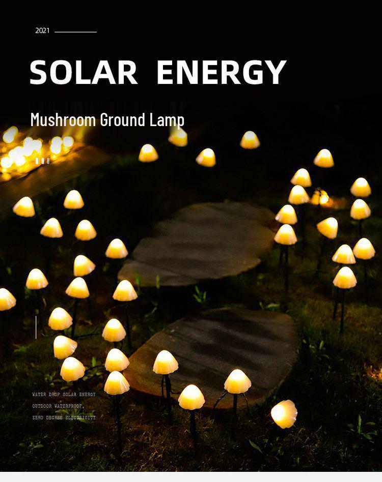 Wodoodporne Zewnętrzne LEDowe Solarnie Grzybowe Lampki Wbijane do Trawnika, Ogrodu, Dekoracji Świątecznej