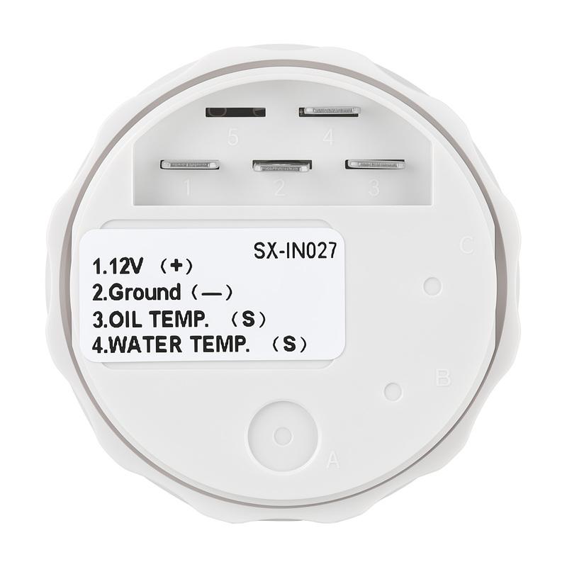 2'' 52MM 2 In 1 Round Digital Auto Car Gauge Volt+Hourmeter / Water Temp+Oil Temp/Fuel Gauge+Hourmeter Dual LCD Display Meter