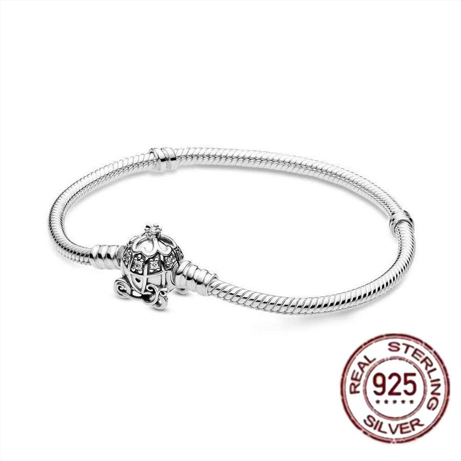 Best-selling 925 Sterling Silver Heart-shaped Crown Snake Bone Chain, Perfect for the Original DlY Bracelet! Ladies' Birthday Fa
