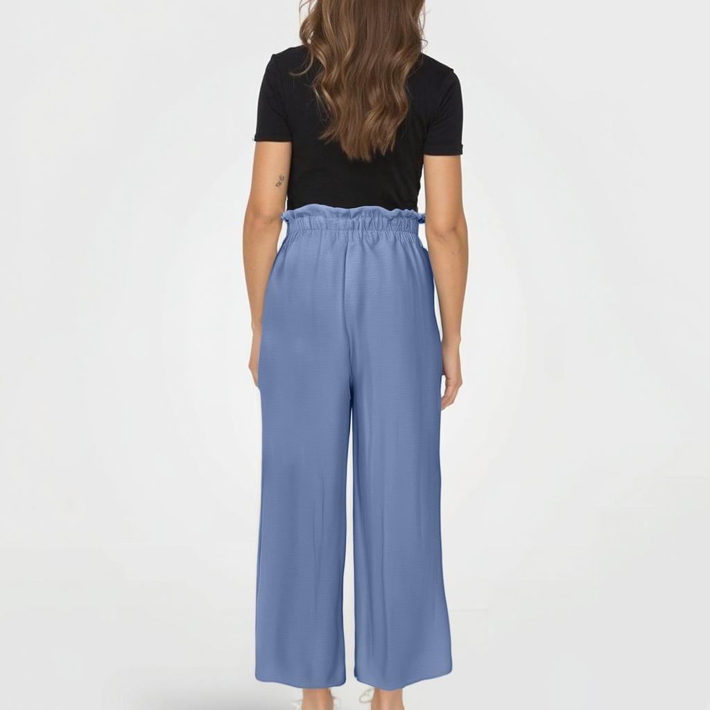 Ladies' Loose Casual Elegant And Comfortable High Waisted Pleated Wide Leg Pants