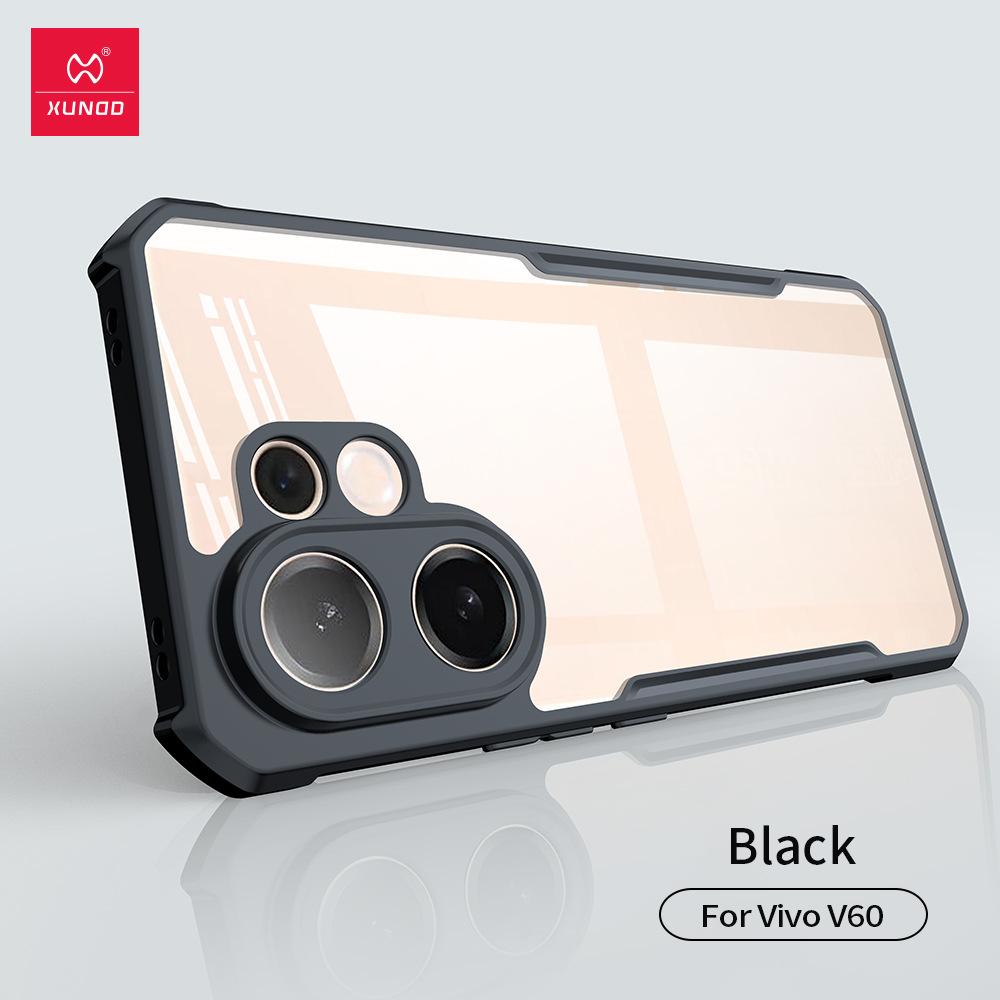 

Для Vivo V60 Чехол XUNDD Чехол Подушка безопасности Защитный бампер Прозрачная крышка для телефона For Vivo V60 чёрный