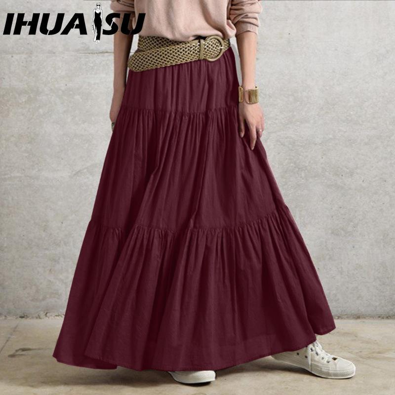 

IHUASU Женская Модная Повседневная Летняя Весенняя Юбка XXXXXL красный