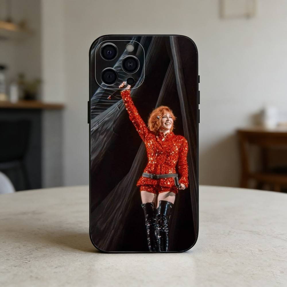M-Mylene Farmer Phone Case For iPhone 17,16,15,14,13,12,11 Plus,Pro,Max,Mini Silicone Black Soft Cover