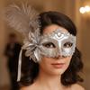 Rhinestone Decoration Masquerade Mask Feather Party Mask Venetian Mask  Dance Party