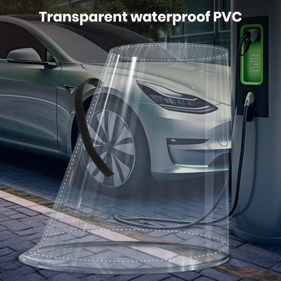 Wasserdichte Ladeanschlussabdeckung mit starker magnetischer Saugkraft, Universalgröße, regendicht, durchsichtig, Schutzhülle für das Außengehäuse für EV-Ladegeräte