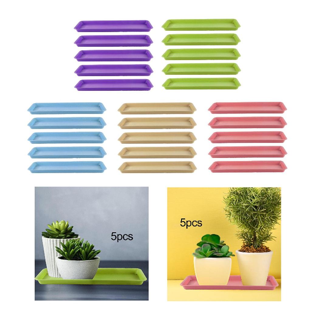 5Pcs Plant Saucers Plant Trays ,Rectangular, Flower Pot Trays, Flower Pot Saucers for Yard Garden Balcony Courtyard