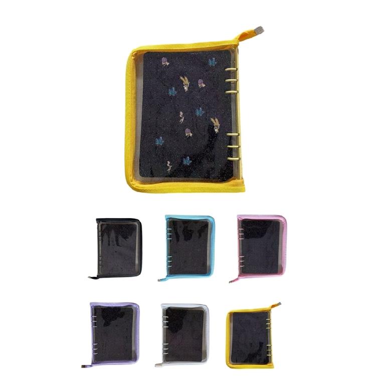 Practical Pin Collection Book 8 Pages Travel Friendly Brooch Organizer with Clear Cover Brooch Storage Book Felt Texture