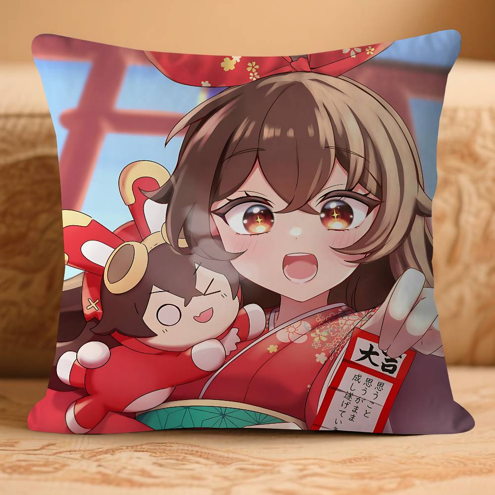 

Amber-S GenshinS Impact Наволочка Съемная Моющаяся Наволочка для Подушки – Всесезонный Мягкий Лен 16x16Inch