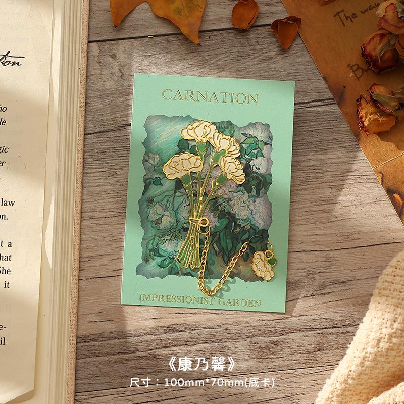 Metal Bookmarks - Vintage Leaf Shape Bookmarks Set, Enamel Gold Edge Book Page Clips, Elegant Chinese Style Reading Accessories (8cm X 8cm)