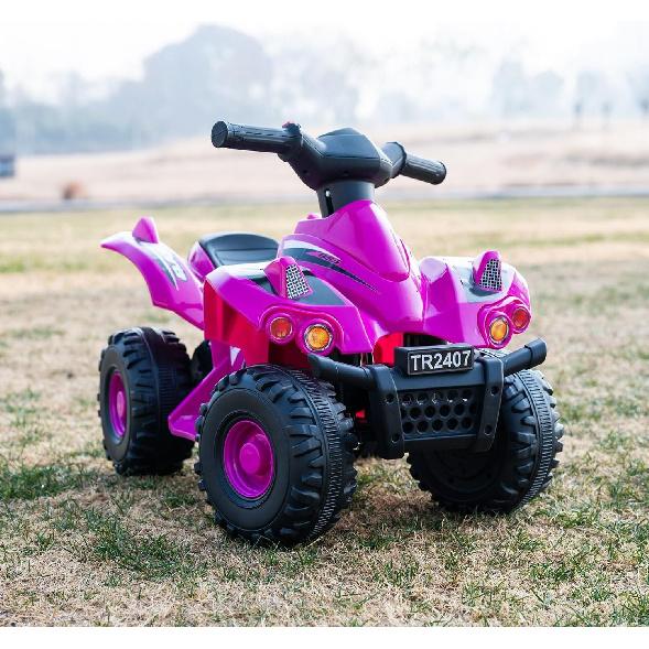 6V Kids Ride-On ATV, Electric Quad with Music, Battery-Powered 4 Wheeler for Toddlers & Children, Magenta