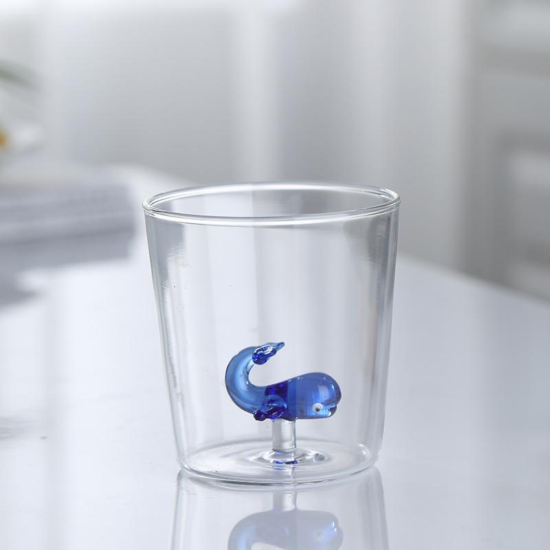 3D Animal Flower Built-in Glass High Borosilicate Glass Heat-resistant Transparent Glass Drinking Cup Milk Coffee Juice Glass