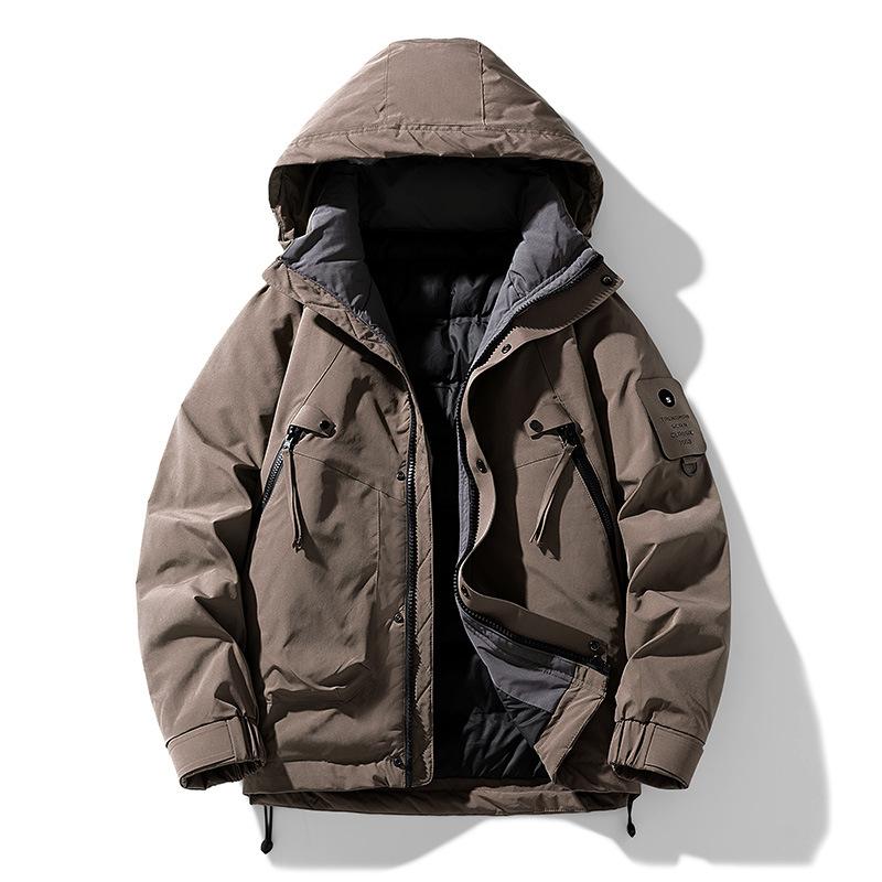 

Men s Cargo Down Jacket Men s Winter New Windproof Waterproof Thickened Outdoor Charge Down Hooded Jacket 4XL