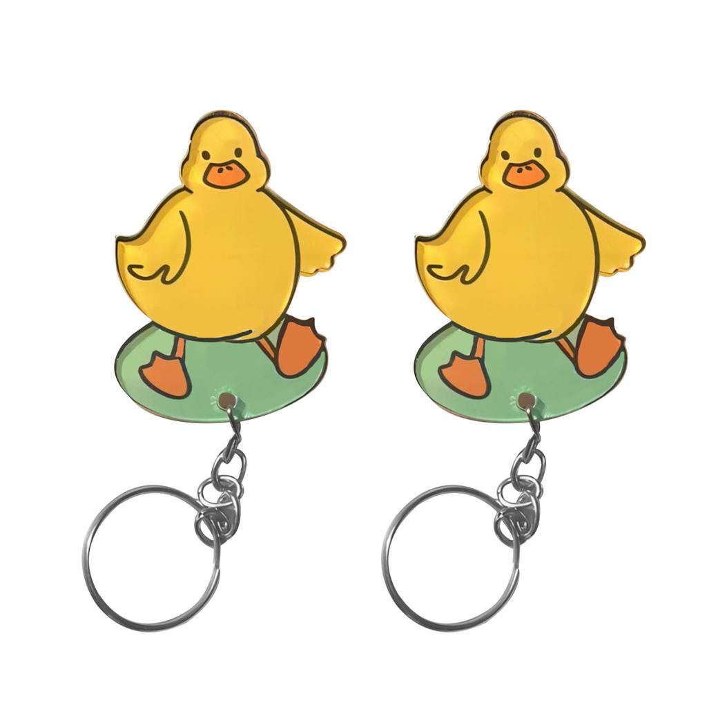 2Pcs Duck Keychain Acrylic Cute Multifunctional Couple Key Chain Key Holder Bag Charm Gift
