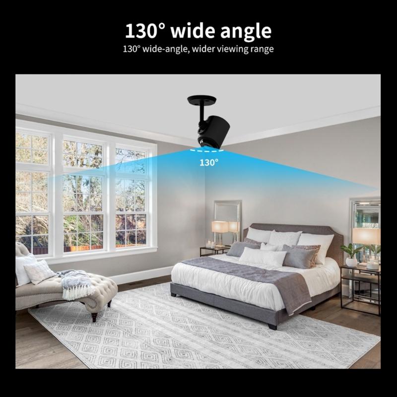 C1 Mini Camera Feature Night Viewing and Easy Installation Stand for Security Monitoring Home or Work Black