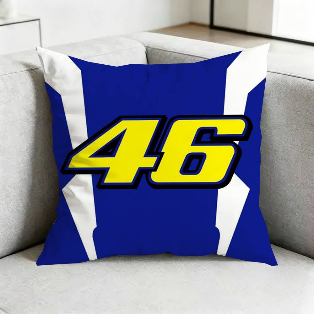 Valentino Rossi Moto Logo Square DoubleSided printed Pillow Case Bedroom Bedside Pillow Sofa Cushion Cover Gift