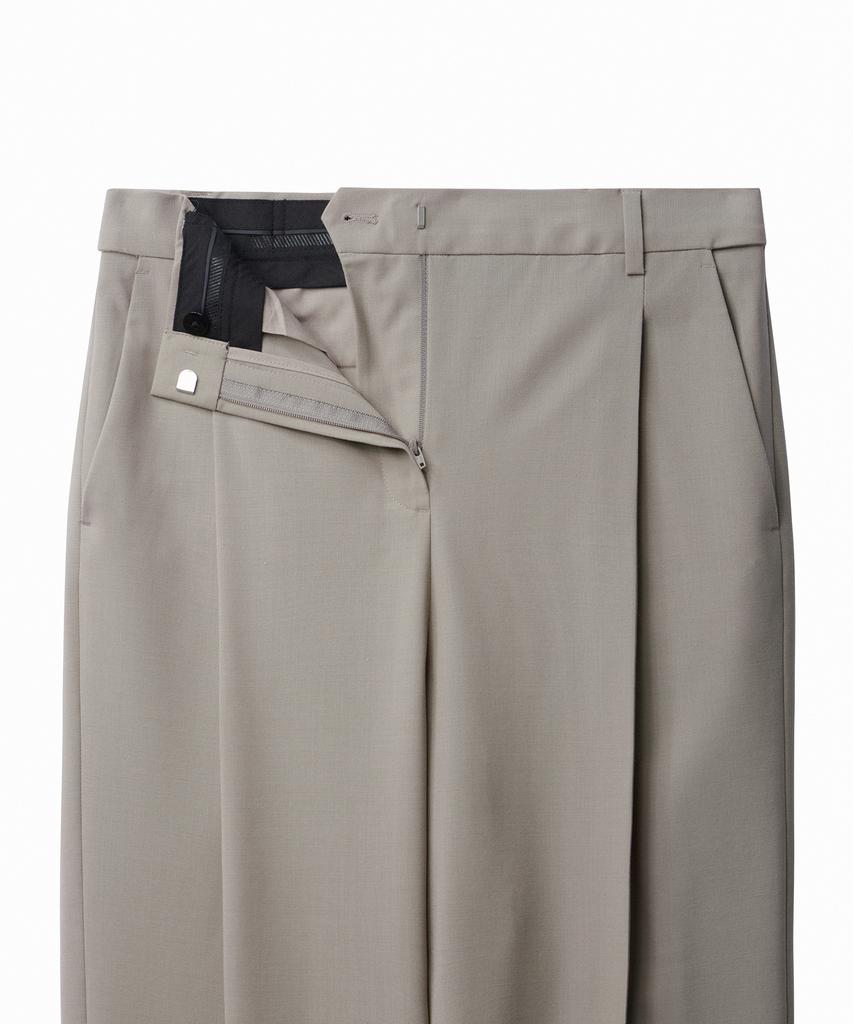 MUSINSA STANDARD WOMAN Women'S Summer Wool Loose Tapered Hidden Banding Slacks [Light Beige]