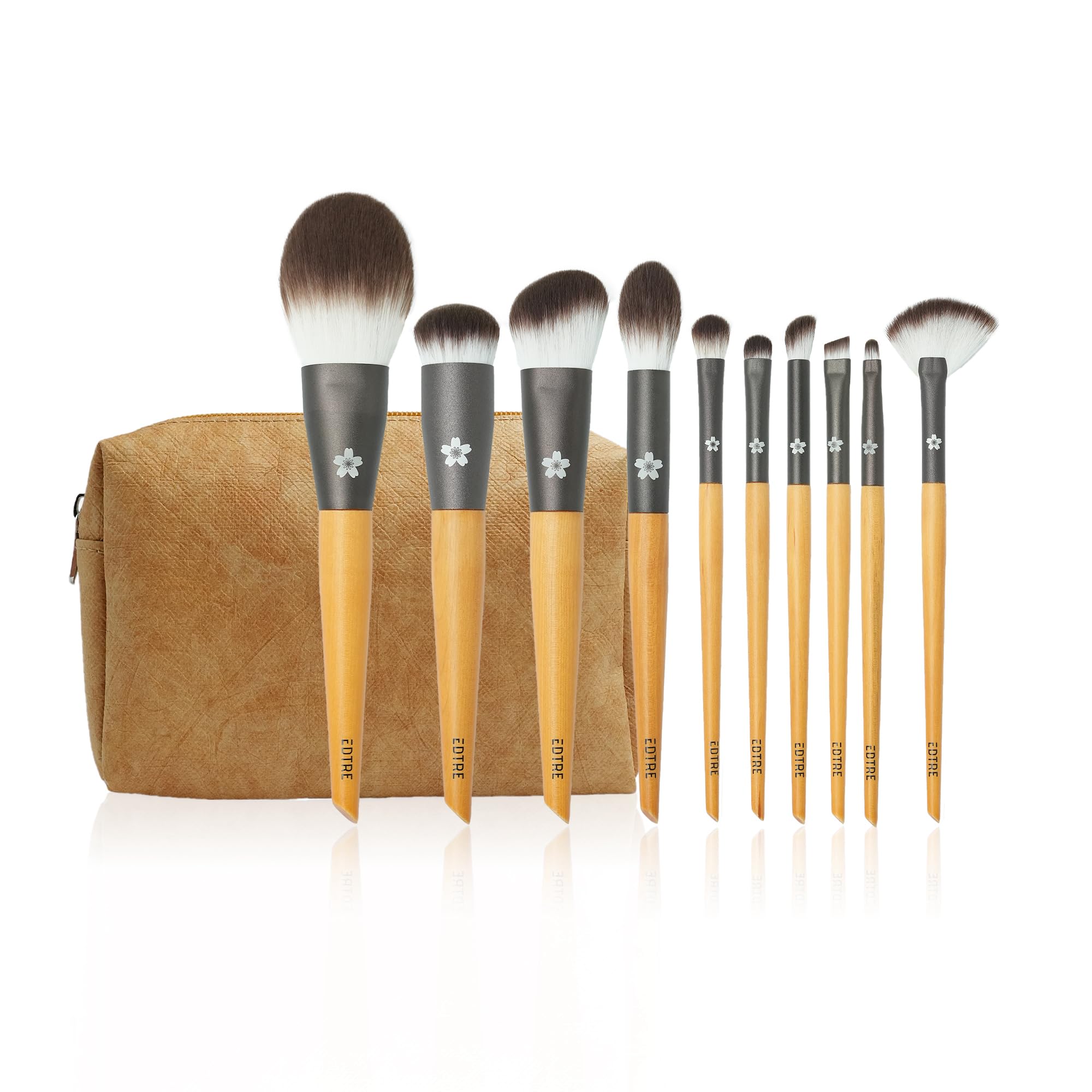 

EDTRE Makeup Brush DuPont Paper Makeup Brush Set with Makeup Easy to Gift Idea 10-Piece Set, Pouch, Eco-Friendly Material, Soft, Apply,