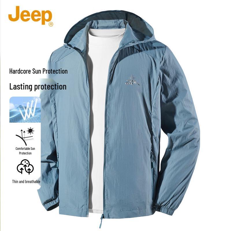 JEEP Men s Summer Outdoor Sun-Protective Hooded Jacket EU 37