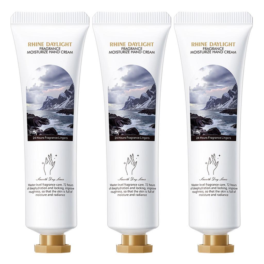 Sada 3 cestovních krémů na ruce, Hydratační krém s květinovou vůní pro suché ruce | Vyživující pleťové mléko, Zimní péče pro popraskanou pokožku