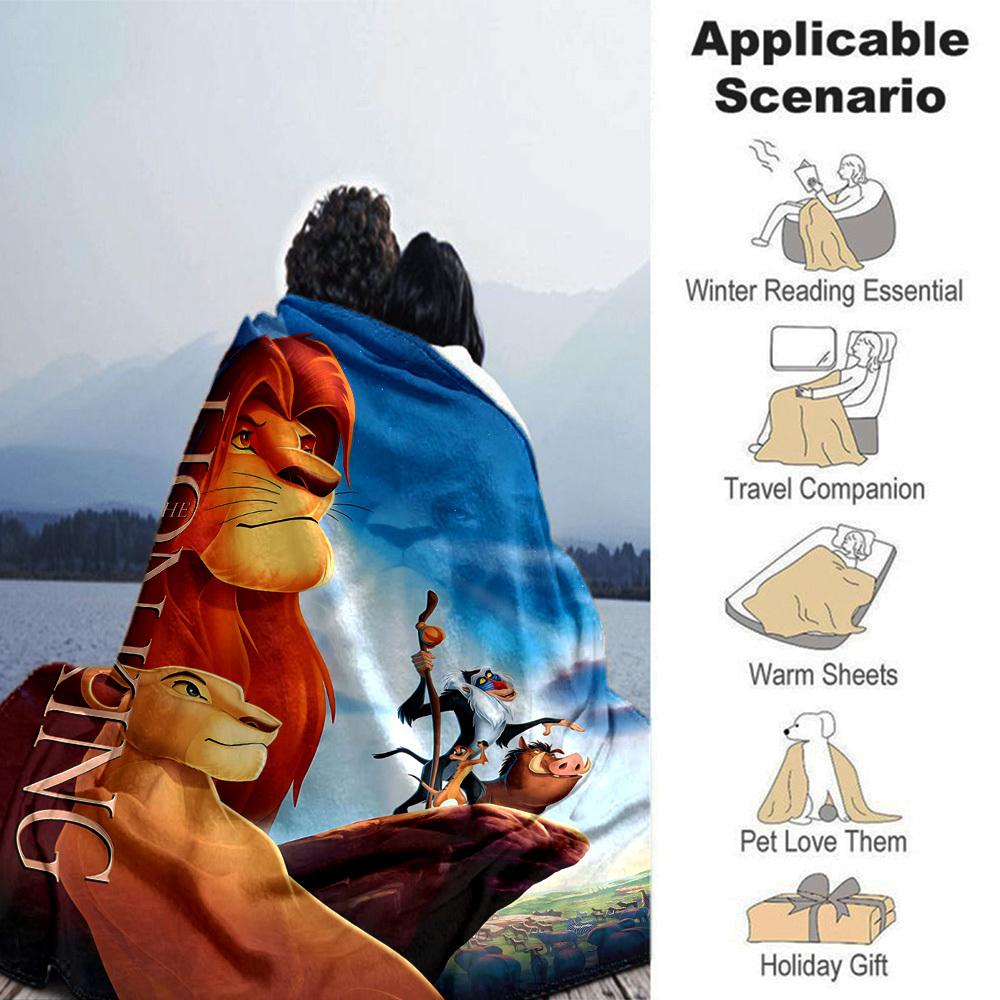 1pc Lion King Blanket Lightweight Flannel Throw for Sofa Bed Travel Camping Livingroom Office Couch Chair 1116KK