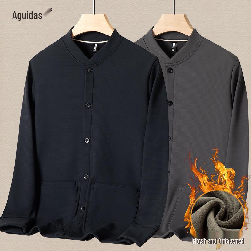 Herren Strickjacke verdickt für Herbst und Winter - Warmer Pullover für Väter und Großväter mittleren und höheren Alters